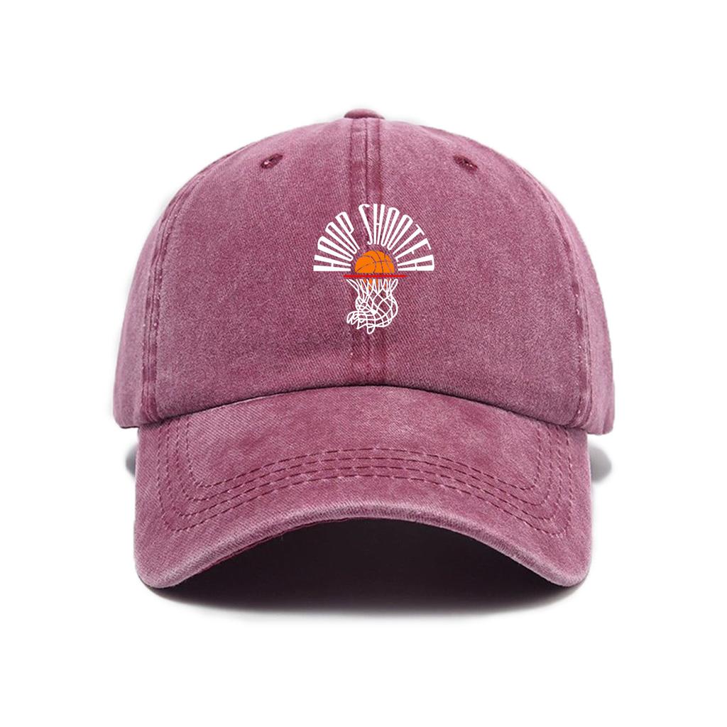 Simple retro sunshade baseball cap unisex versatile washed old cartoon printed soft top baseball cap