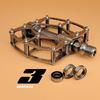 Mountain Bikes Pedals Light Weight Bicycles Pedals Nonslip Pedals Footboards Flat Platform Three Bearing 9/16In Thread