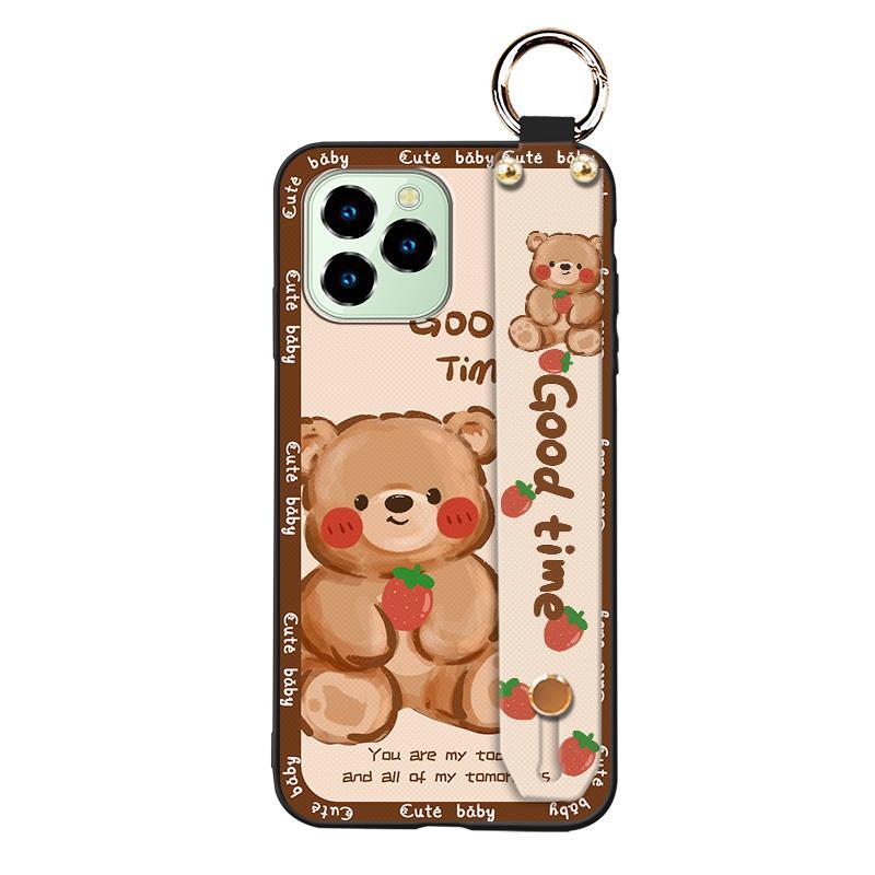 Durable Kickstand Phone Case For Oukitel C21 Pro Wrist Strap Dirt-resistant Phone Holder Cartoon Cute Fashion Design