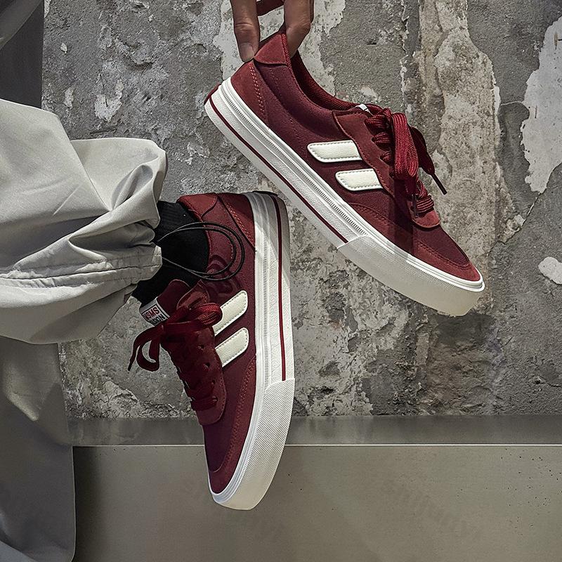 Men's Breathable Canvas Skate Shoes 2025 New Outdoor Fashion Comfort Flat Running Shoes Lace-Up Mens Tennis Shoes Zapatillas