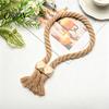 Reusable Magnetic Tiebacks 1Pc Boho Curtain Tieback, Twisted Rope Wooden Bead Quick Secure Ties Holders, Decorative Drapery Holdbacks for Bedroom