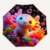 1pc Axolotl Bubble Durable Cartoon Folding Umbrella, Portable 3-Fold Compact Umbrella for Men and Women, Suitable for Travel or Daily Use.G002