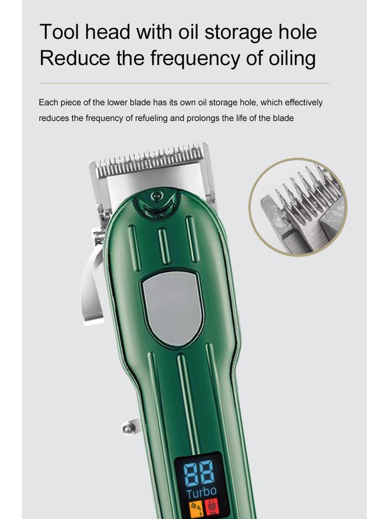 High-Power Men's Full Metal Electric Hair Clipper & Trimmer - Ideal for Home & Barber Use, Also for Pet Grooming