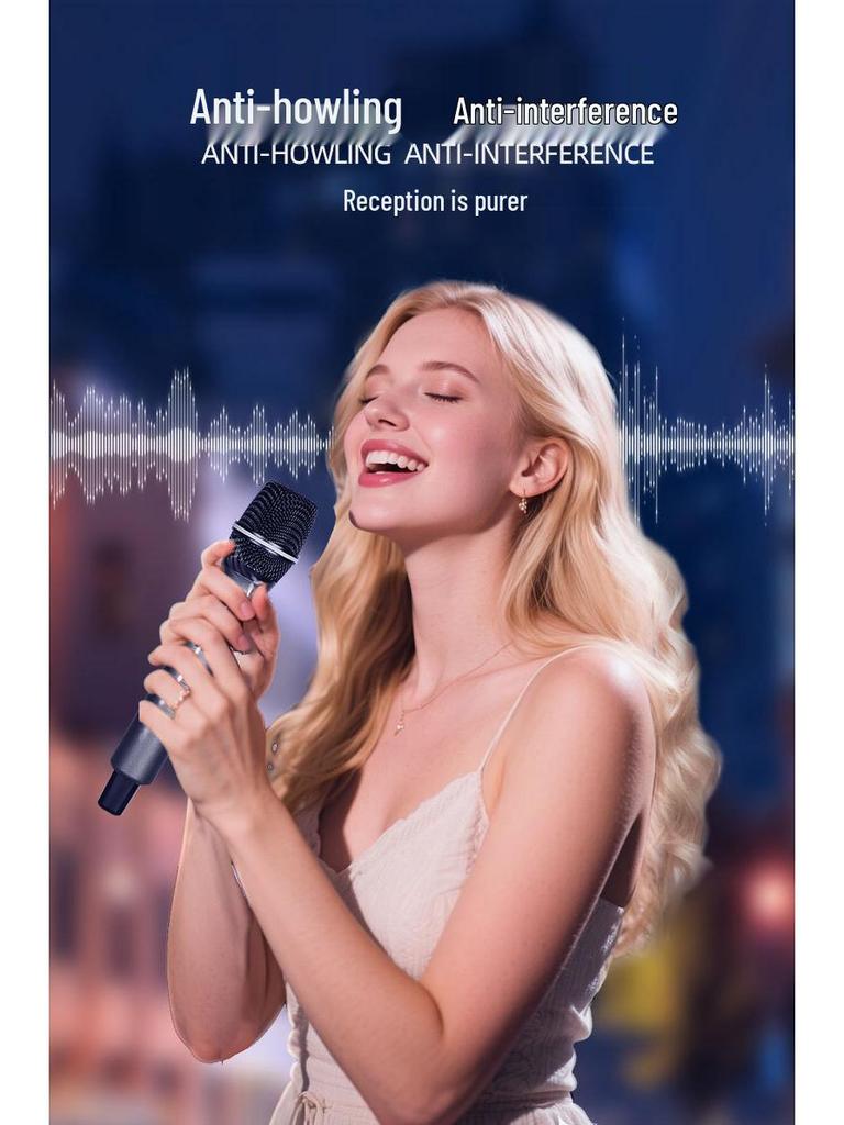 Universal Handheld Wireless Microphone for Home KTV & Live Broadcast with High-Quality Sound & Charging Feature