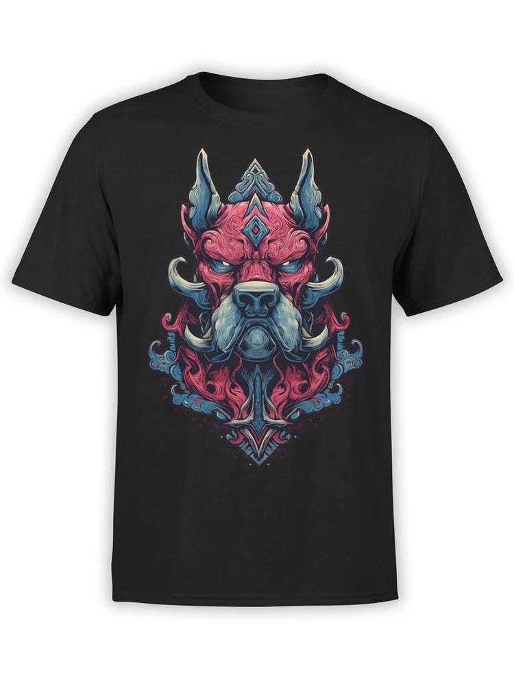 Fantucci Demon Doge TShirt Dark Fantasy Dog Tee Gothic Unisex S