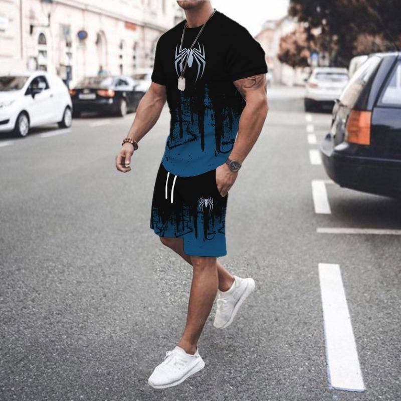 2026 Summer Men's Suit Hot Sale Large Size Casual Fashion Sportswear 3D Digital Printing Men's Short