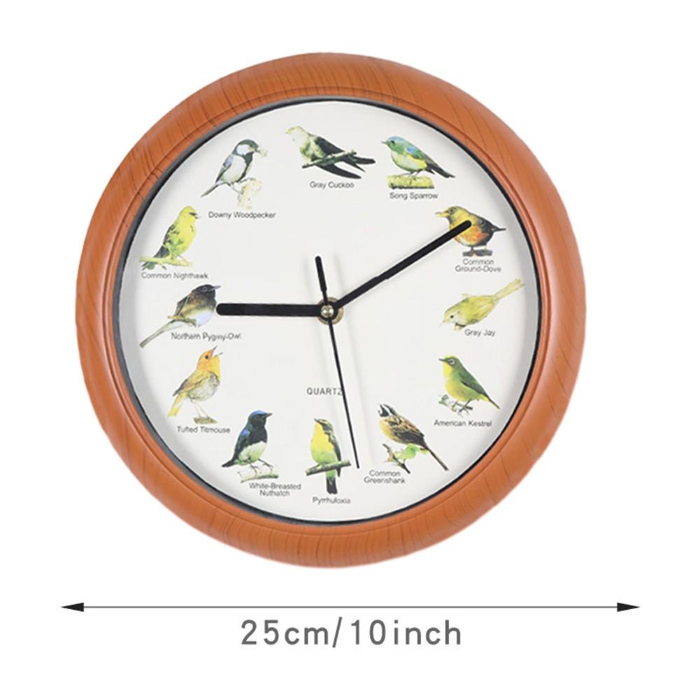 10inch Quartz Singing Bird Wall Clock with Names Songs For Home Decoration