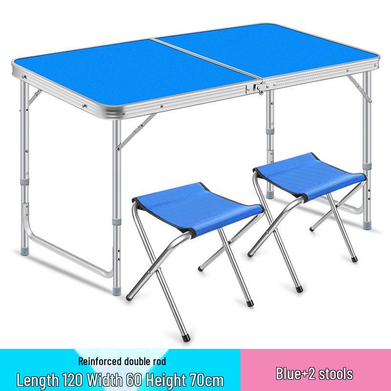 Portable Aluminum Alloy Folding Table and Chairs for Outdoor Camping, Night Market, and Leisure Activities