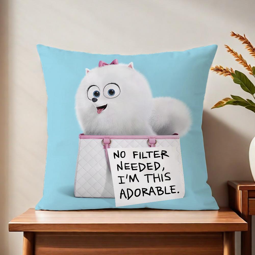 

Cartoon T-THE SECRET LIFE OF P-PETS Comfortable soft Pillow Case for Sofa Living Room Home office Decor Protective Covers 30cmx30cm