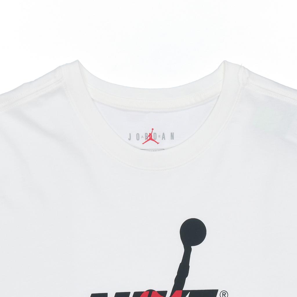 Air Jordan Jumpman Logo Print Knit Sports Crew Neck Short Sleeve T-Shirt Men Tops White DH9493-100