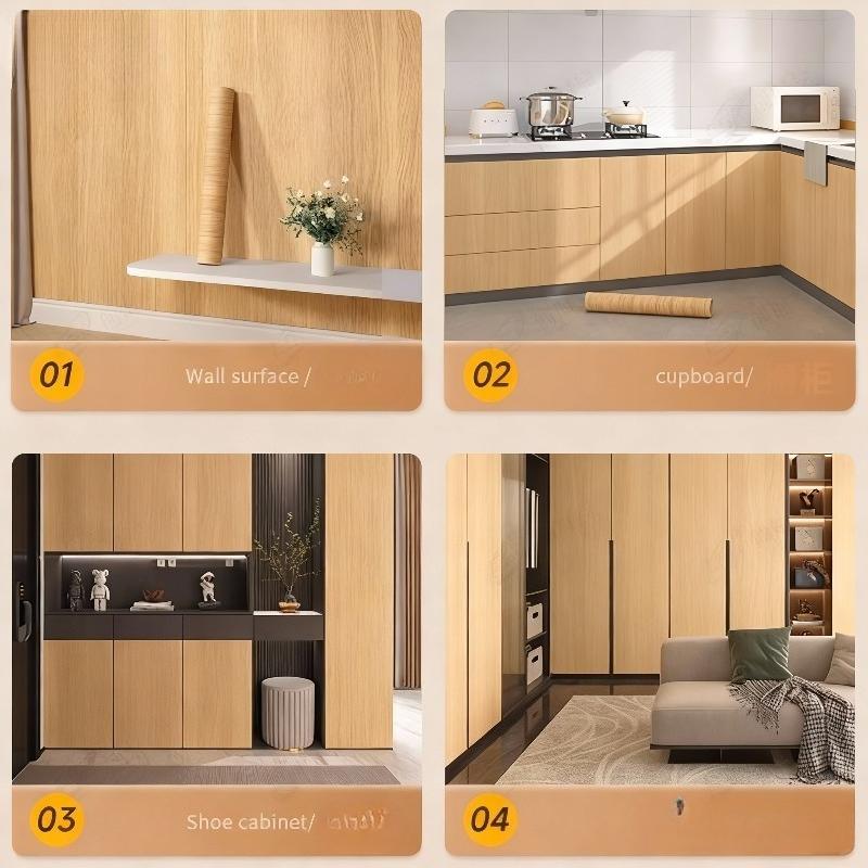 Wood Grain Background Wallpaper Bedroom Living Room Furniture PVC Waterproof Wall Sticker Self-adhesive Home Decor Wallpaper