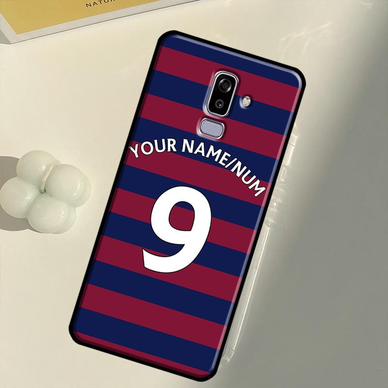 Personalised Football Number Strips Case For Samsung Galaxy A3 A5 J1 J3 J5 J7 2017 2016 J8 A7 A9 A6 A8 J4 J6 Plus 2018 Cover