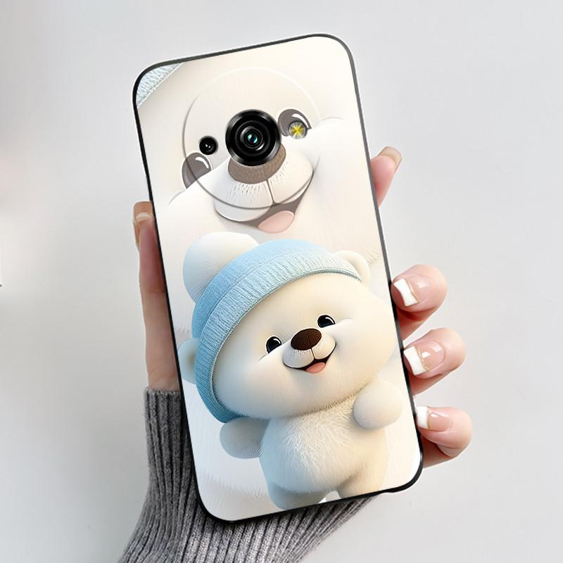 For Oukitel C59 Case Oukitel C59 Pro Cover Luxury Cute Love Rabbit Funny Pattern Black TPU Soft Silicone Protective Phone Case