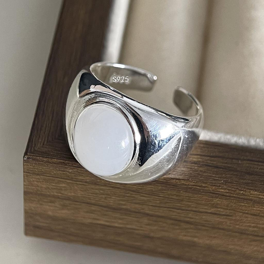 Xiaomi 925 Sterling Silver Rings for Women Couple Minimalist Handmade Simple Wide Heavy Ball Ring Party Jewelry Gift Prevent Allergy