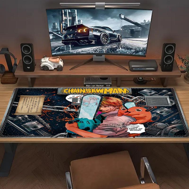 Chainsaw Man Color Mouse Pad Large Gaming Table Cushion Non-slip Laptop Tablet Big Mousepad XXL Mat Mini PC Playmat With Lock Edge