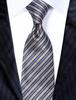 [Towergem] Polyester Golden Gray Stripe Extra Long 160cm Necktie