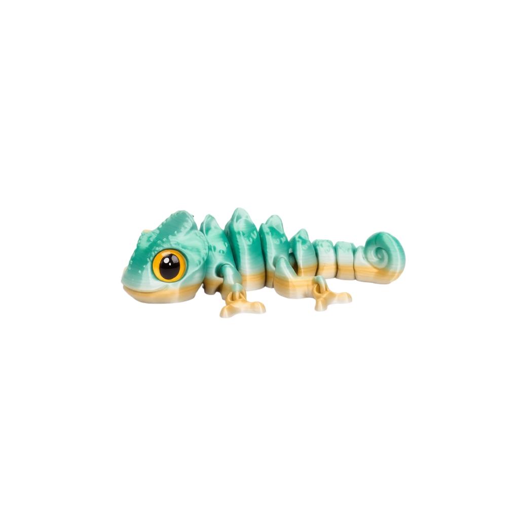 3D Printed Articulated Figure with Realistic Eyes, 10 cm Collectible Desk Decor