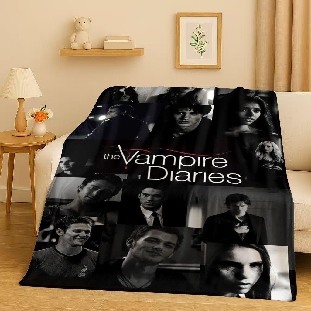 Classic The Vampire Diaries Damon Salvatore TV Flannel Blanket,Ultra Soft Warm Plush Throw for Home Bedroom Bed Sofa Cover Kids