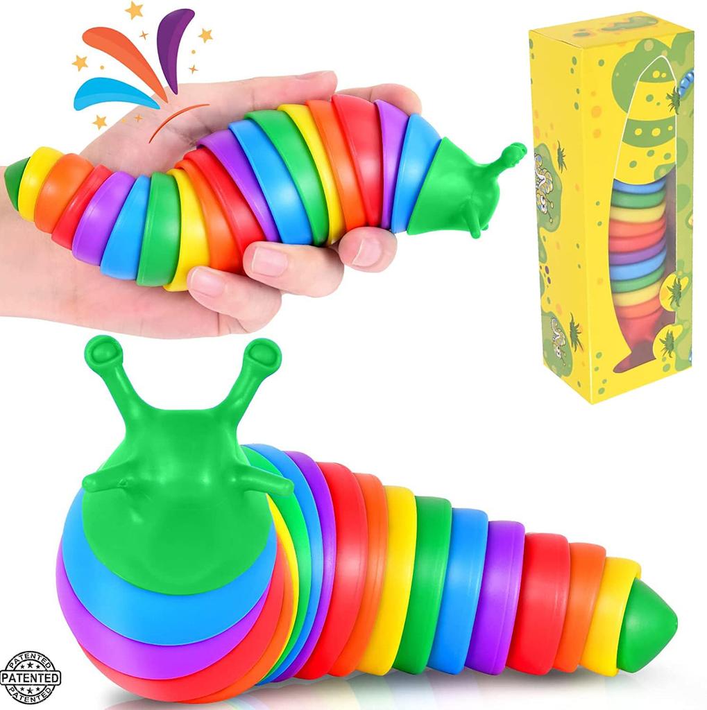MATSUKUSHI Fidget Slug Toy A Stress Relief 3D Freely Disassembled and Educational Decompression Anxiety Intelligence Cute Rattle Suitable for Children