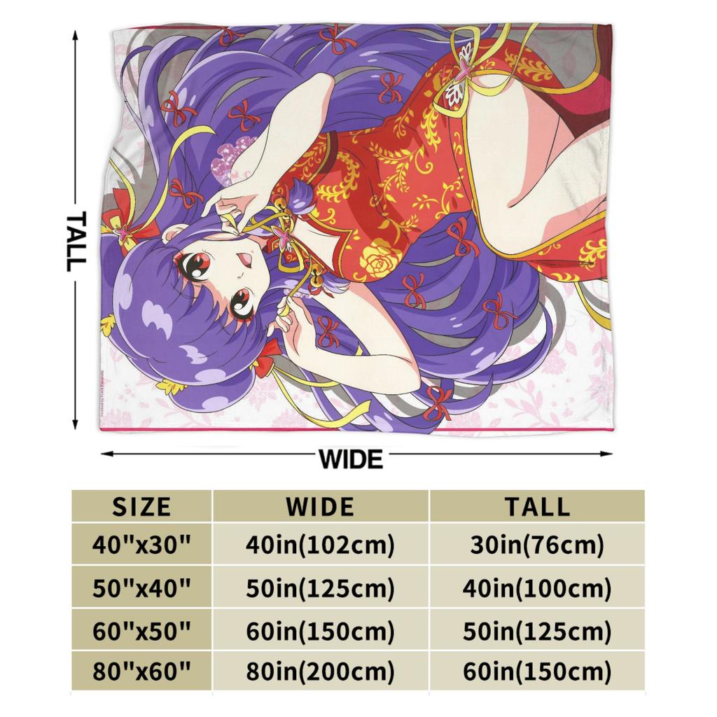 Ranma 1/2 Japanese Anime Shampoo Blanket Flannel Spring Autumn  Multi-function Warm Throw Blanket for Bedding Travel Bedspreads