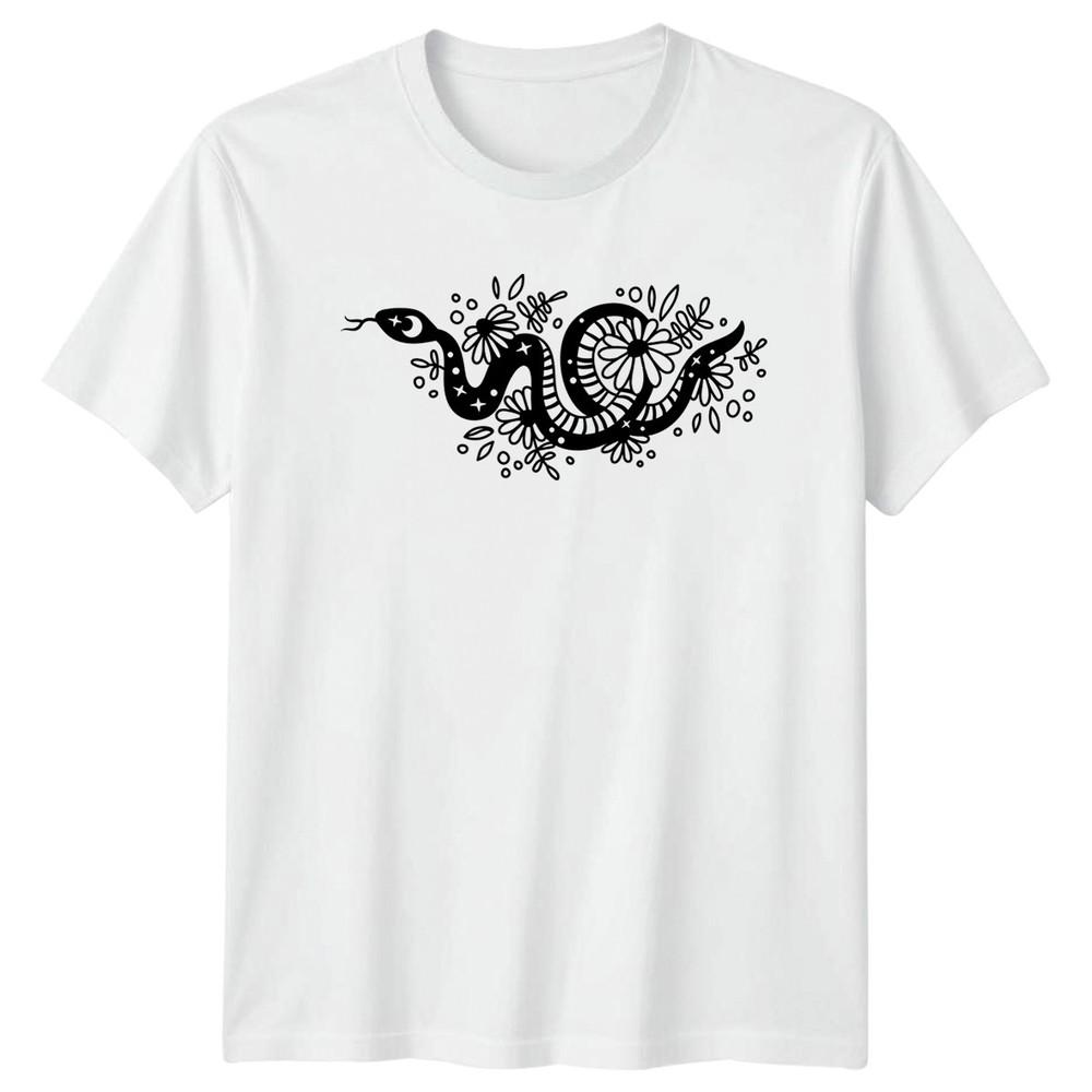 Mystical Floral Snake With Celestial TShirt Boho Celestial Nature Animal S