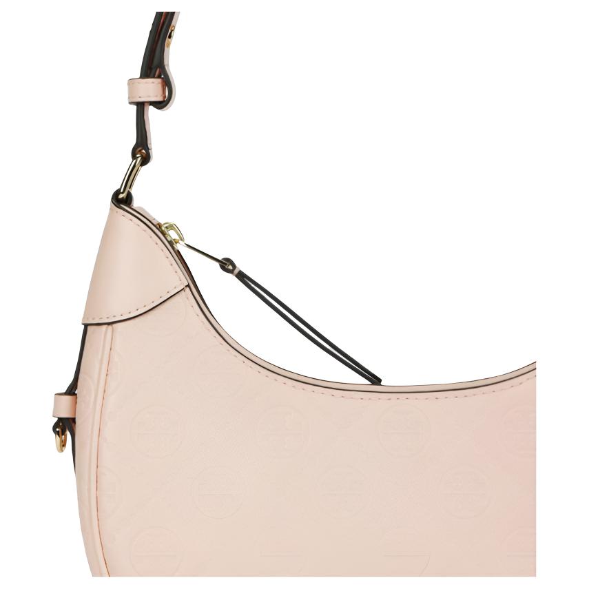 Tory Burch Logo Print Zipper Closure Leather Shoulder Tote Bag Women bags Pink 158514-652