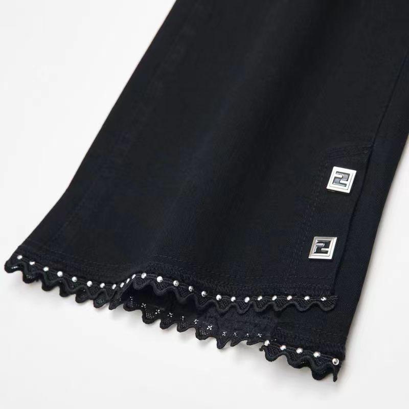 Fashion Simple Commuting Flared Pants Black Casual Women Spring Autumn Slim Elastic High Waiste Pocket Office Lady Trousers 2023