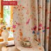 1PC Nuan Series European Style Colorful Butterfly Printed Thick Curtain 100% Blackout Curtain for Bedroom Living Room Balcony Window for Home Decor