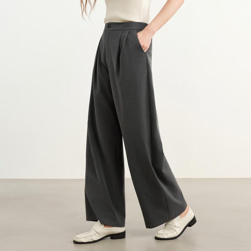 Elva's Island Women's Fall Drapey Straight-Leg Trousers