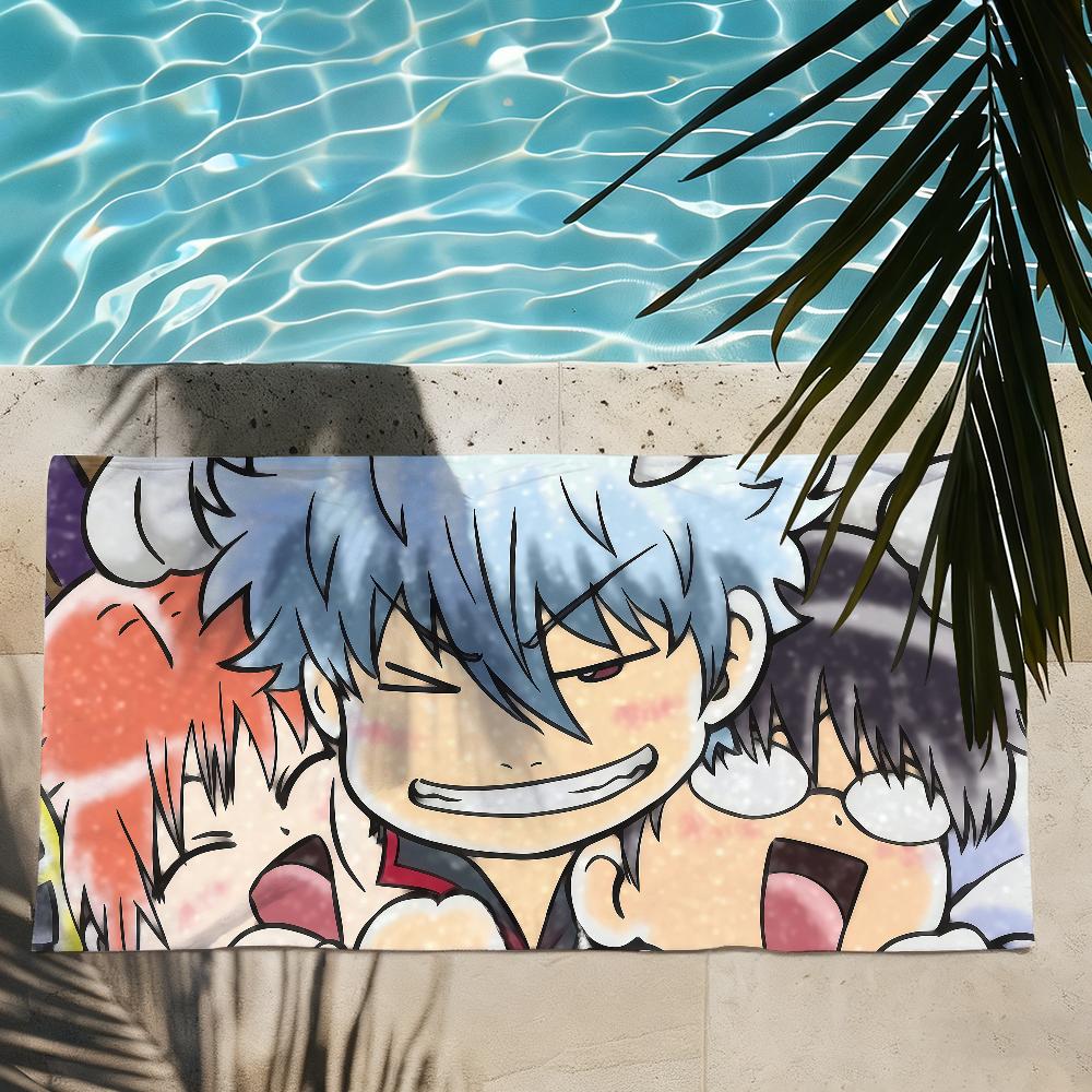 Serviette Anime Gintama Séchage Rapide Serviettes de Plage Conviennent Pour Les Piscines Camping Yoga Et La Salle de Sport