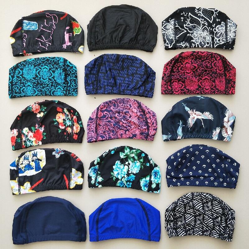Nylon fabric, high elasticity fashion swimming cap, cloth swimsuit swimming cap, multi-color comfortable and not restraining the head