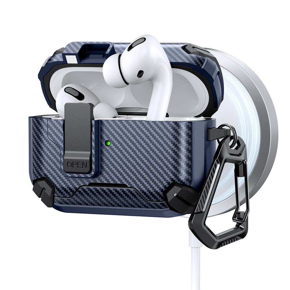 KEYSION Magnetic Automatic Switch Earphone Case for Airpods Pro 3 Pro 2 Shockproof Phone Stand Hook Headphone Cover for AirPods 4