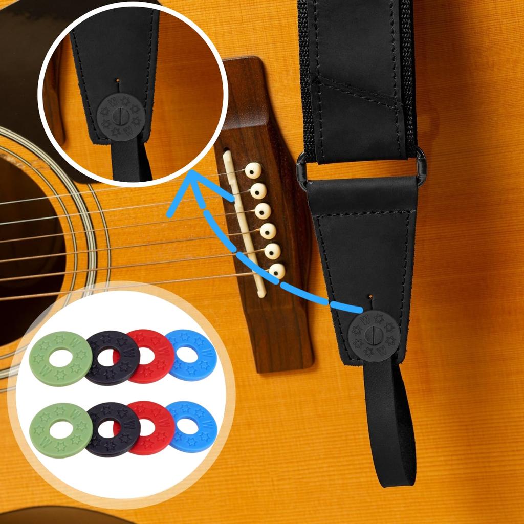 10 Pcs Guitar Rubber Strap Locks Anti Slip PE Pads/Secure and Safe Guitar Strap Locks Compatible Guitar Protect