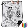 Interaktivní omalovánky doma Halloweenská DIY deka s 24 fixami, Obarvěte si vlastní přehoz Řemesla pro úlevu od stresu pro dospělé Deka, Duch