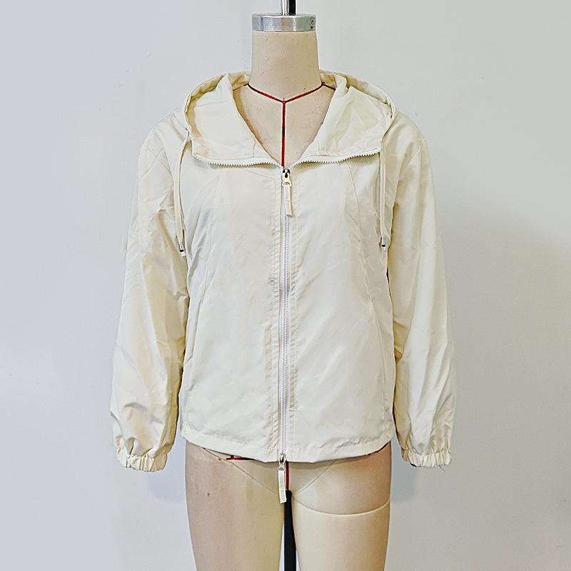 Women's Lapel Loose Solid Color Zipper Long Sleeve Sun Protection Jacket