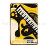 Weekend With Jazz Metal Signs Club Vintage Design Wall Decor Designs Tin Sign Poster