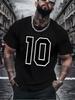 Unisex Summer White Short Sleeve T Shirt Number 10 Graphic Print Crew Neck Hip Hop Streetwear Loose Casual Male Daily Top Tee