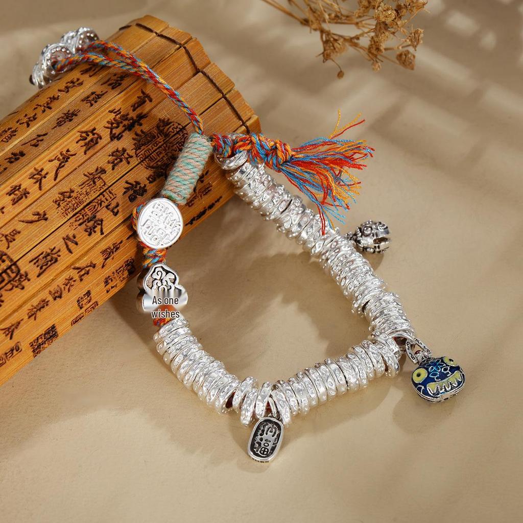 Gold-Devouring Beast Bracelet: Fortune-Bringing Gourd, Hand-Woven for Luck and Wealth. Unisex Gift, New Chinese Style.