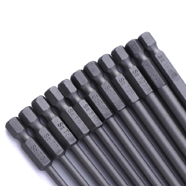 Long Torx Head Magnetic Tamper Proof Torx Bit Set 1/4" Hex Drill Bit