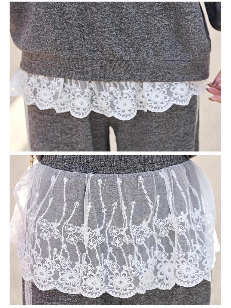 2025 Trening Casual cu Dantelă Patchwork: Set elegant din două piese pentru un look tineresc