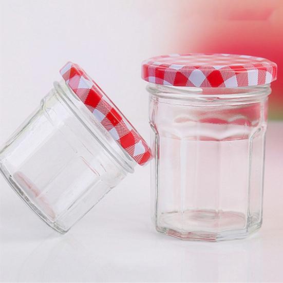 5Pcs 50/150/250/380ML Transparent Glass Pickle Bottle with Lid Multifunctional Strawberry Jam Spice Storage Jar Reusable Empty Food Container