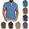 Haut d'été pour homme à col rond et manches courtes, T-shirt mode à manches mi-longues contrasté
