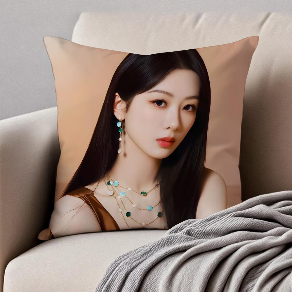 Fashion and elegant Chinese actress YYang Zi Cushion Cover Pillowcase Antidustmite Invisible Zipper Short Plush Sofa Cushion