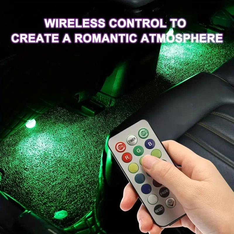 LED Car Interior Ambient Light Decoration Wireless Adhesive Bicycle Tail Light Auto Roof Atmosphere Lamp Diamond Diving Light Neon Lights 4