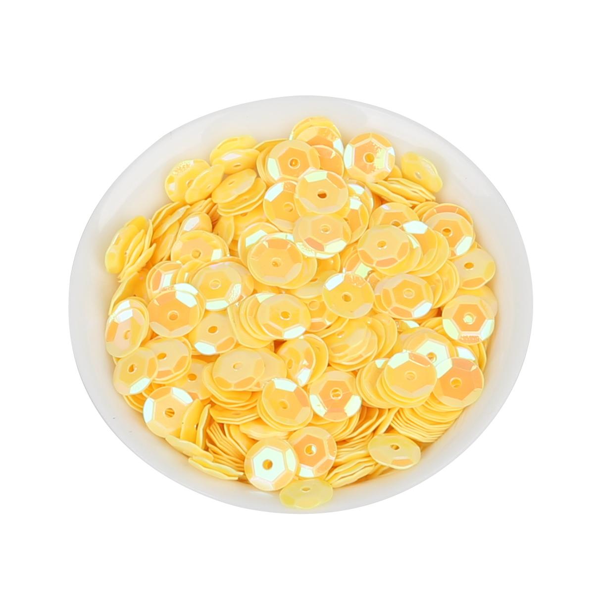 

1200 шт., разноцветные блестки из ПВХ, плоские круглые свободные пайетки, швейные свадебные аксессуары для женской одежды жёлтый