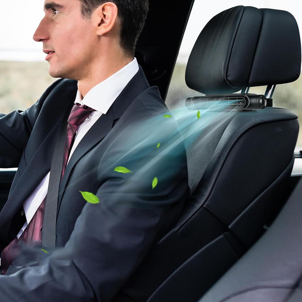 Car St Cooling Fan USB Bladeless Angle 3 Speeds   Quiet Car Hdrest Fan for Outdoor Travel