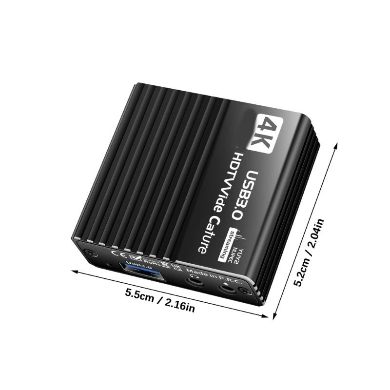 Video Capture Card 1080p 60fps Capture Device Aluminum 4K Adapter For Console Recording Live Broadcast Monitor Display