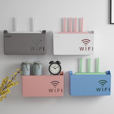 Wall Hanging Cable Power Bracket Organizer Box Wireless Wifi Router Shelf Storage Box Plastic Organizer Box Home Decor