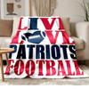New England Patriots Soft and Comfortable Flannel Suitable for Sofas Living Rooms Outdoor Camping Travel and Also Makes a Great Anniversary Gif