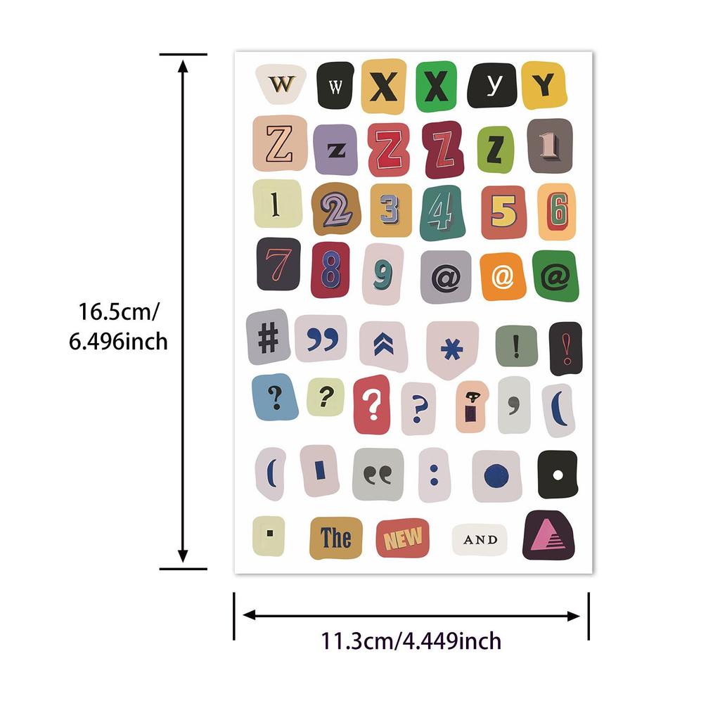 4 Sheets of 200 Alphabet, Number & Symbol Stickers for Planners & Diaries
